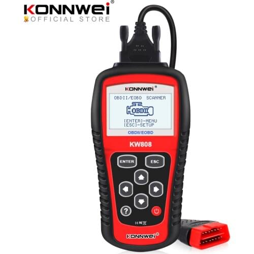 Original KONNWEI KW808 OBD Car Scanner OBD2 Auto Automotive Diagnostic Scanner Tool Supports CAN J1850 Engine Fualt Code Reader