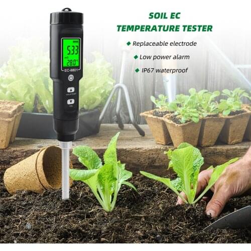 Digital Waterproof EC Soil Tester Temperature Meter Automation Measurement Instrument Analysis For Testing Garden Farm Planting