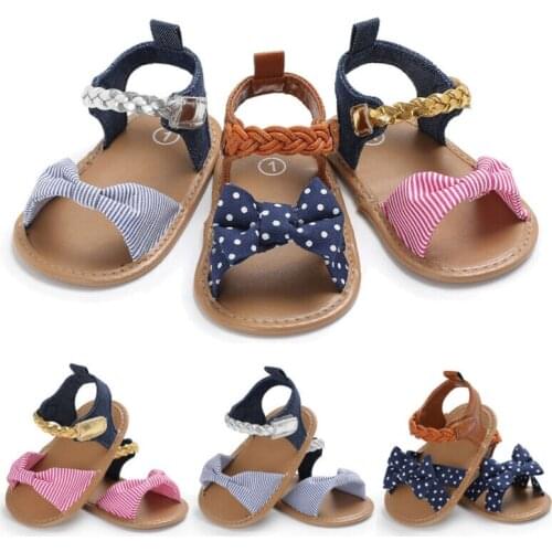 Emmababy New Toddler Infant Girl Newborn Baby Bow-Knot Shoes Summer Cloth Moccasin Shoes Prewalker Bow Casual Shoes 0-18M