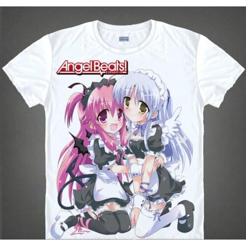 Angel Beats T-Shirt Yuri Nakamura Shirt Mans summer t-shirts anime shirt Cute Girls' womens fashion t-shirts gifts