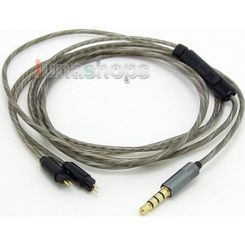 1.3m Silver Plated + OFC 3.5mm Earphone cable with Mic For Westone W4r LN004399