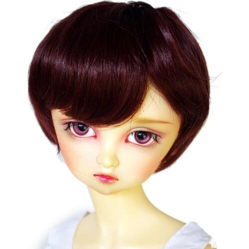 [wamami] Brown Short Wig For 1/4 1/3 MSD SD AOD DOD DZ BJD Dollfie 7-8" Inch