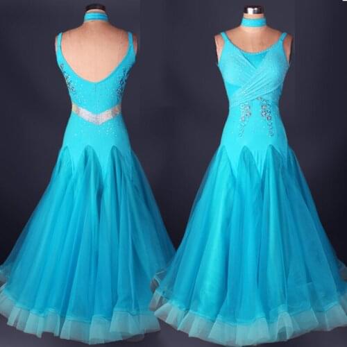 Ballroom dance costume sexy senior diamond spandex Sleeveless ballroom dance dress for women ballroom dance competition dresses