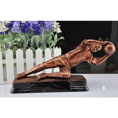 Creative Soccer Trophy Cup The Best Goalkeeper Trophy Cup Resin 15 cm Height Trophy Football Soccer Match Award Free Shipping