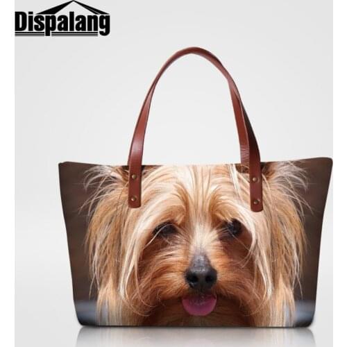 Dispalang Fashion Women Handbags Animal Dog Printing Shoulder Bag Ladies Shopping Bag Large Capacity Beach Bag Bolsa Feminina