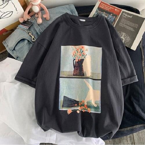Art summer short-sleeved mens T-shirt Korean version of the trend loose tide wild BF half-sleeved t-shirt clothes