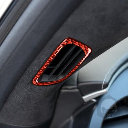Genuine Carbon Fiber Car A Pillar Air Outlet Frame Cover Stickers For Chevrolet corvette C7 2014-2019