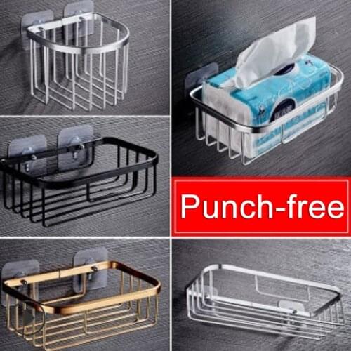 1PC Perforation-free tissue rack towel rack Wall-mounted coat rack Non-drilling sticker towel rack towel ring Bathroom supplies