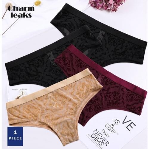 Charmleaks Womens Underwear 1 PCS Briefs Printed Sexy Panties Basic Hispter Breathable Lingerie