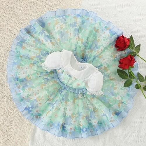 Summer New Kids Girls Floral Pattern Lace Dress