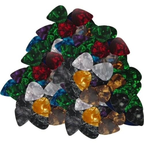 NEW 100Pcs/Pack Celluloid Guitar Picks Plectrums 0.46/0.71/0.96mm Option for Acoustic Electric Bass Guitar Accessories
