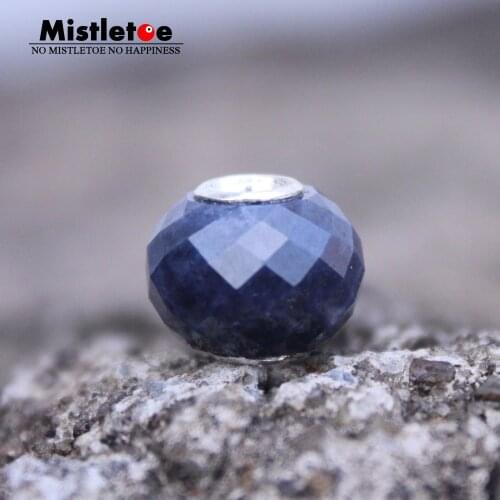Mistletoe 925 Sterling Silver Fine Natural Faceted Sapphire Stone Bead Jewelry