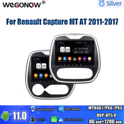 PX6 DSP Carplay Android 10.0 For Renault Capture MT AT 2011-2017 4GB 64GB ROM Car DVD Player GPS Map RDS Radio wifi Bluetooth5.0