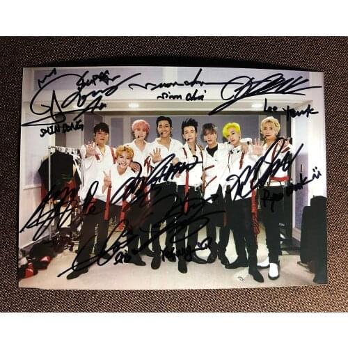 Hand signed SJ Super Junior autographed group photo TIME SLIP 5*7 19P4