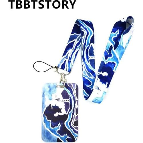 Sea Wave Seascape Surfing Neck Strap Lanyard for Keys ID Card Badge Holder Mobile Phone Hanging Rope Keycord Ribbon Keychain