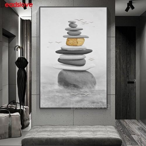 Modern abstract stone art minimalist style 5d diy diamond Painting full square round drill 3d cross stitch diamond embroidery