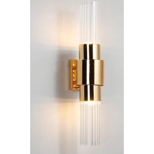 Modern Led Wall Lamp Gold Glass Wall Lamps For Living Room Bedroom Bedside Wall Light Bathroom Nordic Home Fixtures Mirror Light