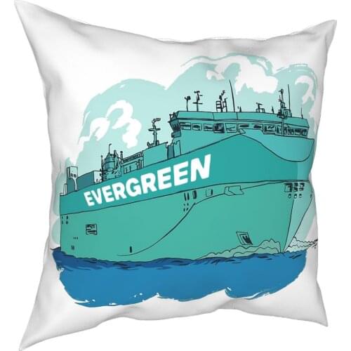 Suez Canal Ever Given Ship Throw Pillow Cover Container Ship Blocked Throw Pillow Evergreen 45*45cm Pillowcover Home Decor
