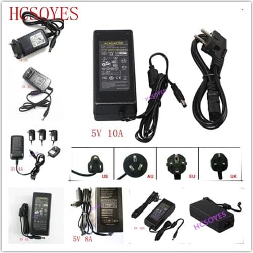 LED Power Supply Adapter DC5V 1A 2A 3A 4A 6A 8A 10A US/EU/UK/AU PLUG 15w/40w/50w For led strip lamp lighting led power driver