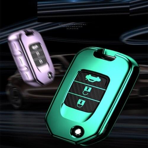 TPU+Carbon fiber grain Key Cover Key Case For Honda Civic CR-V HR-V Accord Jade Crider Odyssey 2015- 2018 Remote Protector