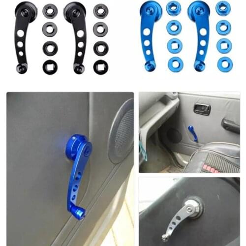 Universal car window handle lifter Modified universal aluminum alloy window handle rocker 2pcs