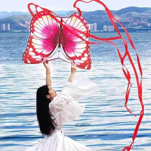 High Quality Butterfly Kite With Handle For Kids Easy Control Nylon Flying Toy