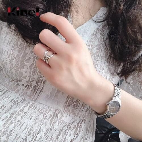 Kinel 925 Sterling Silver Rings for Women Korean Open Statement Ring Wholesale Luxury Jewelry Gift 2020 New Hot