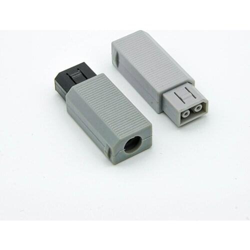 100pcs High quality for wii 2 pin plug male jack connector ac adapter power supply plug repair replacement part