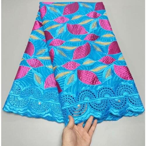 2021 Latest African Lace Fabric Hot Embroidery Swiss Voile Lace In Switzerland Dubai Nigerian Cotton Swiss Lace Fabri