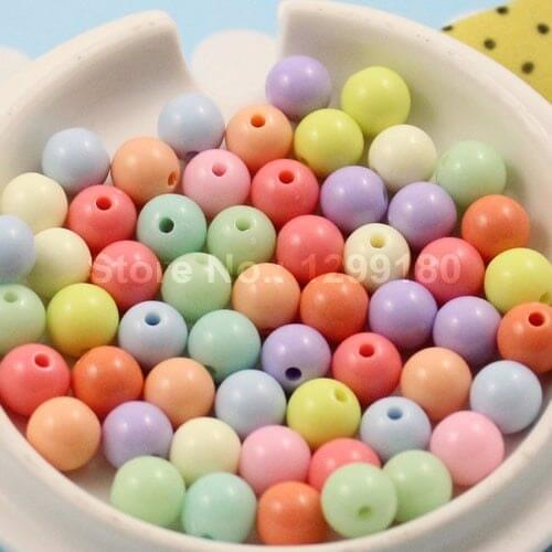 300pcs/lot Mixed Chunky Gumball Bubblegum Acrylic Solid Beads,Colorful Chunky Beads for kids Necklace Jewelry 8mm (K01743)