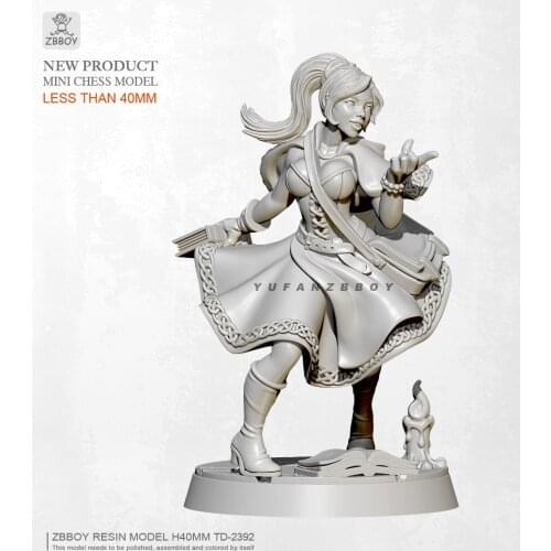 40mm Resin model kits Magic lady figure self-assembled TD-2392