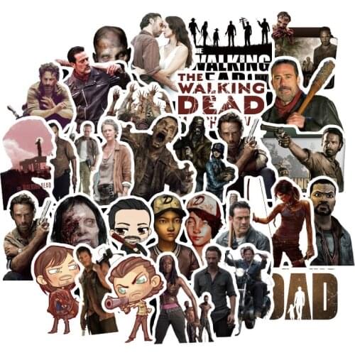50Pcs The Walking Dead Anime Stickers Waterproof PVC Decal for Laptop Luggage Phone Case Suitcase Skateboard Scrapbook Stickers