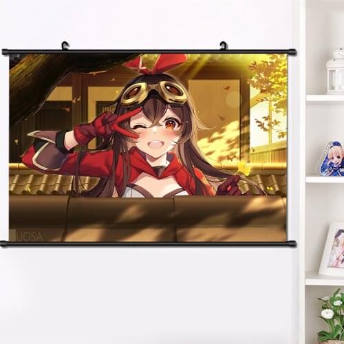 Anime Game Genshin Impact Amber Cute Wall Scroll Painting Poster HD Print Home Decor Collection Art 40x60cm