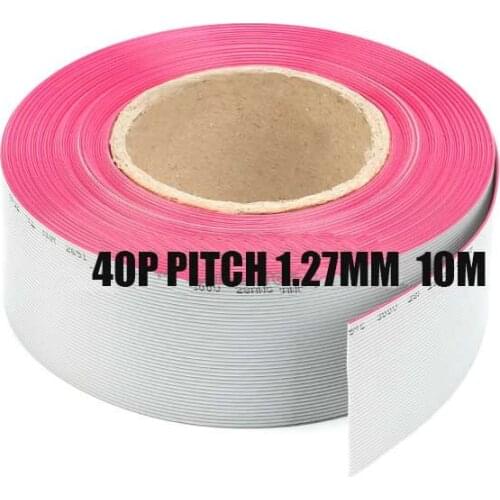 Free shipping 10M 40 Way Flat Grey Cable Wire 40P 1.27MM Pitch Extension Flat Grey Ribbon Cable Wires For Raspber