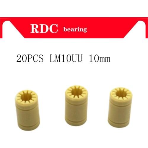 Free shipping 20pcs 3D Printer Solid Polymer LM10UU Bearing - 10mm shaft RJMP-01-10 R Solid Plastic Bearing 10 mm