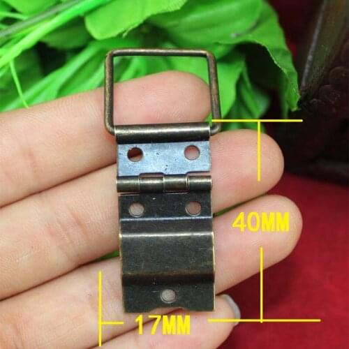 Bronze Metal Cabinet Door Luggage Mini Hinge,5 Holes Decor,Furniture Decoration Hook Hinge,17*40mm,100Pcs