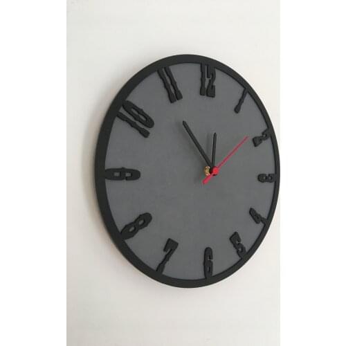 North Is Designed Black Decorative Wall Clock 30 Cm