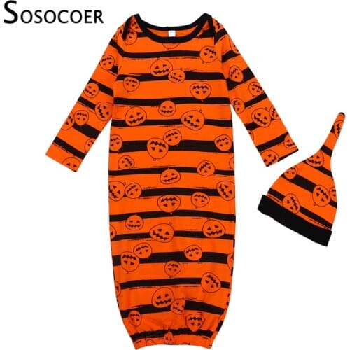SOSOCOER Newborn Sleepers Sleep Gown Baby Sleepwear Halloween Pijama Bebe Sleeping Bag Baby Boy Romper Sleeping Suit for Kids
