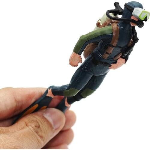 Ocean Diving Diver Action Figure Miniature Sea Animal Model Humpback Whale Shark Aquarium Decor Fish Tank Accessory Figurine Toy