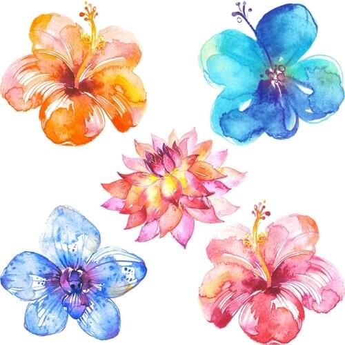 Three Ratels QCF27 Beautiful tropical flowers Bedroom Art Decal refrigerator toilet Car Sticker