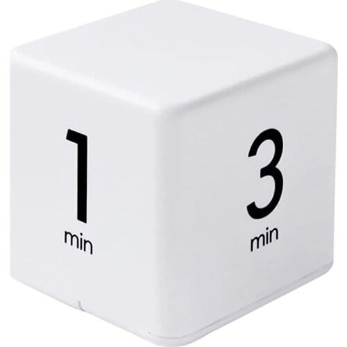 Lightweight Responsive Cube Timer Practical Kitchen Timer Sports Timer Gravity Sensor Flip Timer White