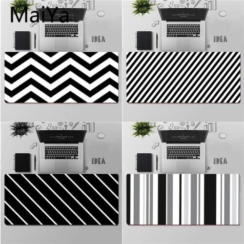 Maiya Black and White Striped Tile MousePads Computer Laptop Anime Mouse Mat Free Shipping Large Mouse Pad Keyboards Mat