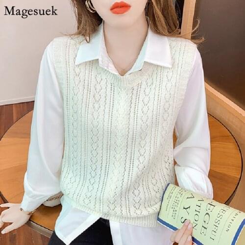 Fashion Knitted Pullover Womens Sweater Vest Autumn 2021 New Wool Jumper Sleeveless Sweaters Female Loose Knit Vest Tops 16778