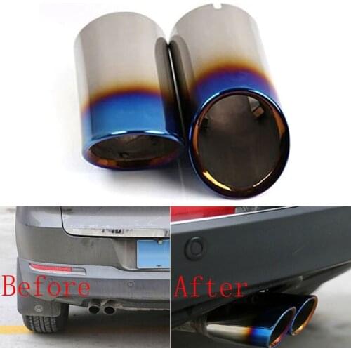 2pcs New Car Stainless Steel Tail Exhaust Muffler Tip End Pipe For VW Tiguan 2010-2015 Car Styling Auto Accessories