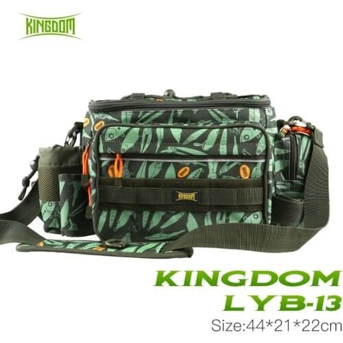 Kingdom Fishing Nylon Waterproof Fishing Bag Multifunctional Outdoor Adjustable Sided Waist Shoulder Carry Strap Waist Bag