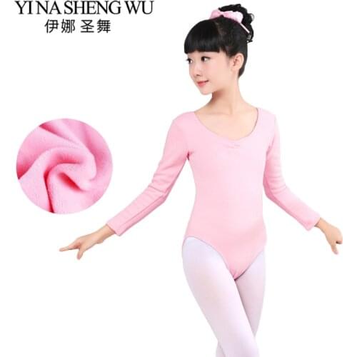 New Children Autumn Winter Warm Velvet Ballet Dance Leotard Girls Long Sleeve Gymnastics Leotard Ballet Dance Velvet Costumes