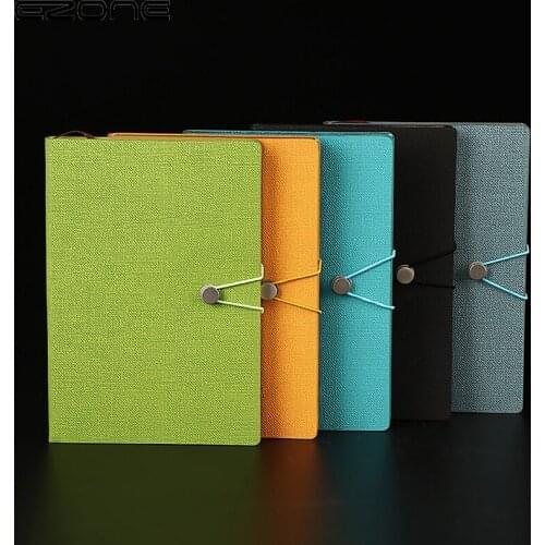 EZONE Creative PU Leather Strap Buckle Notebook Business Office Student Diary Notepad School Office Stationery Supplies Notebook