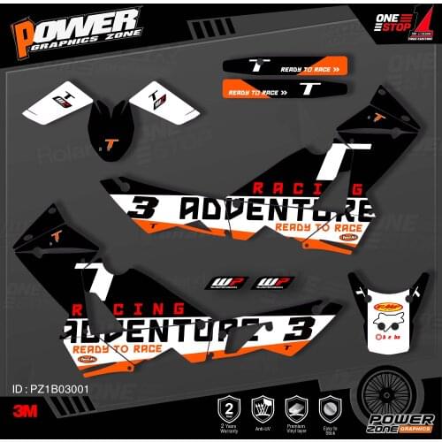PowerZone Custom Team Graphics Backgrounds Decals 3M Stickers Kit For KTM ADV 950 990 106