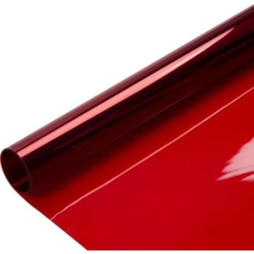 0.5x5m Transparent Red Window Film Solar Tint Self-adheisve Block Sun Decorative Window Glass for Christmas Day Decoration