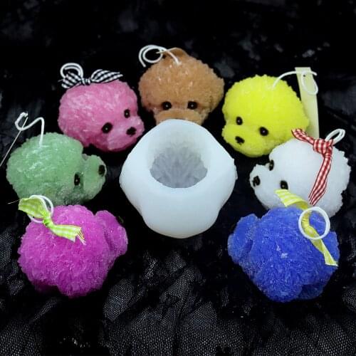Plush dog head head scented candle plaster chocolate home decoration silicone mold